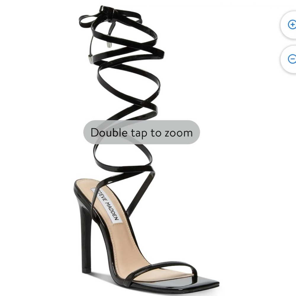 Steve Madden Womens Uplift Satin Square Toe Strappy Sandals